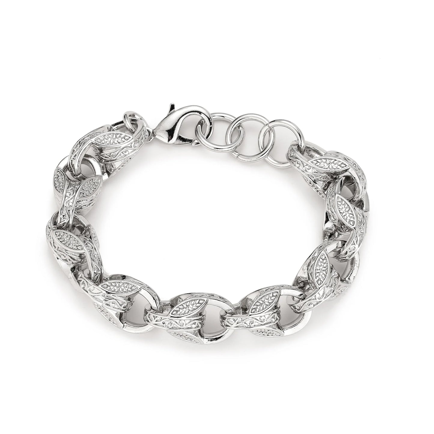 SILVER XXL 15MM 3D TULIP BRACELET