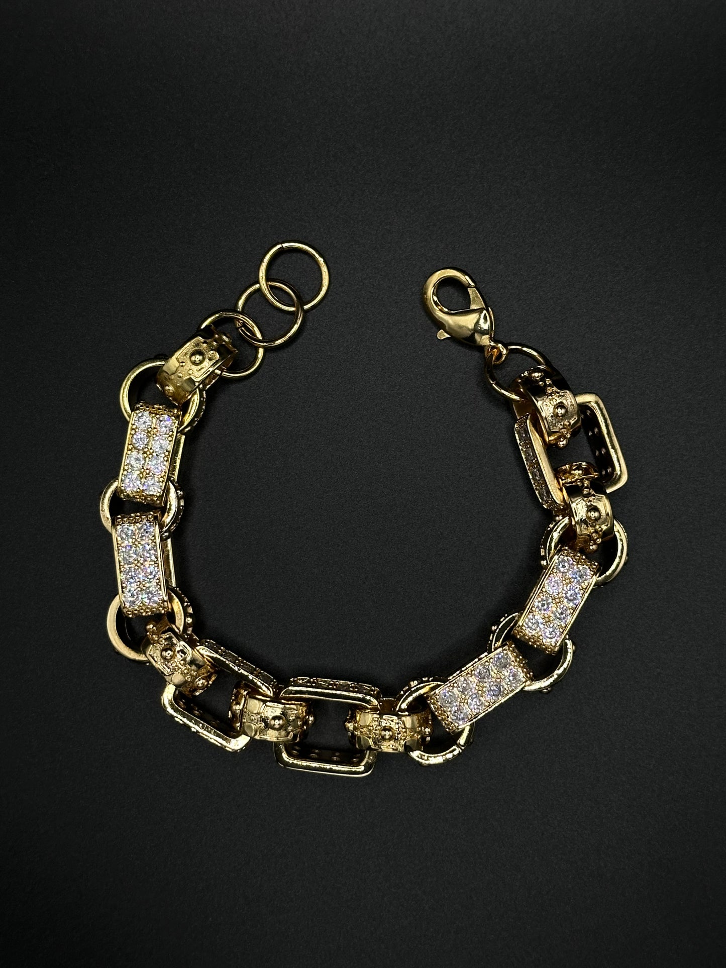 GOLD 24K XXL Gypsy Link Belcher Plated Bracelet