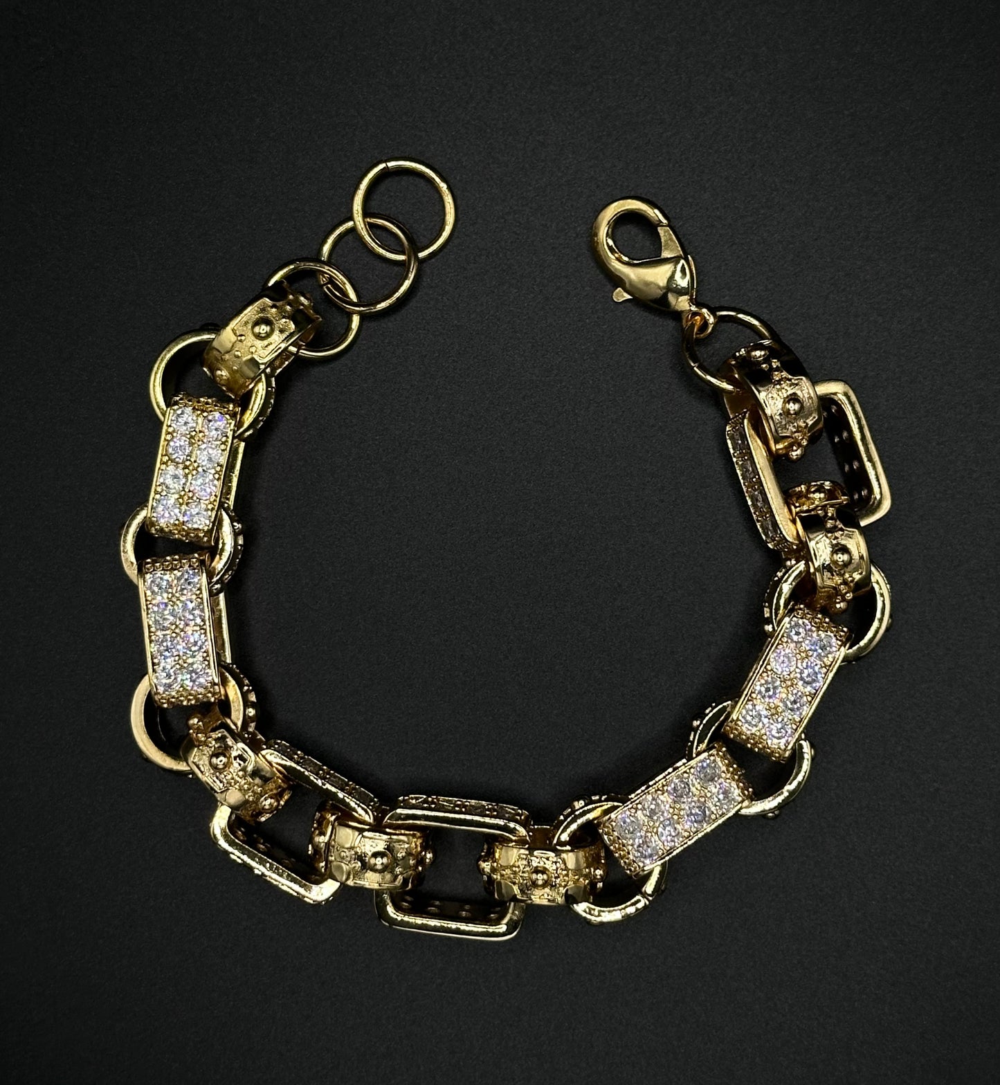 GOLD 24K XXL Gypsy Link Belcher Plated Bracelet