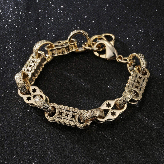 Stars & Bars Gold Plated Bracelet