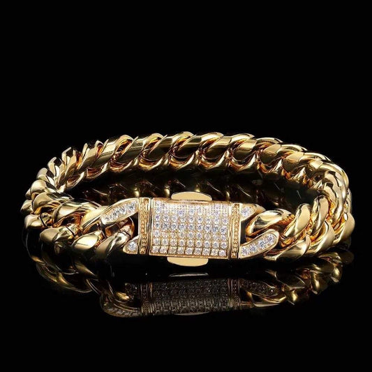 KAJewels GOLD Cuban Stainless Steel Bracelet