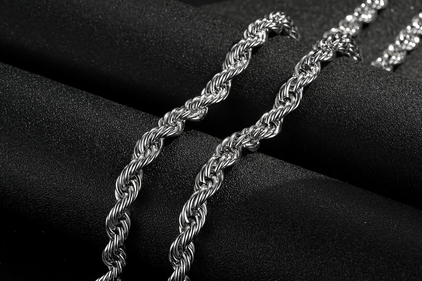 PREMIUM 8MM SILVER ROPE CHAIN NECKLACE