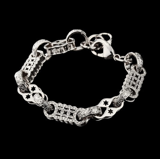 Stars & Bars Silver Plated Bracelet