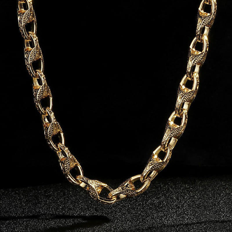 GOLD 12MM 3D TULIP CHAIN