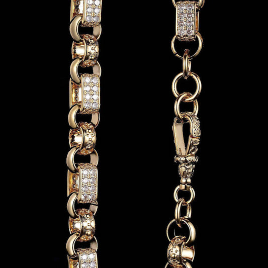 GOLD XXL GYPSY LINK BELCHER CHAIN WITH ALBERT CLASP