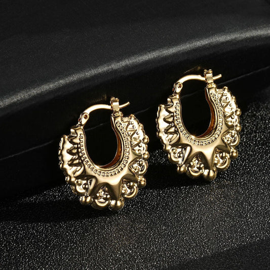 9ct PREMIUM GOLD 25MM ROUND GYPSY CREOLE LIGHTWEIGHT EARRINGS