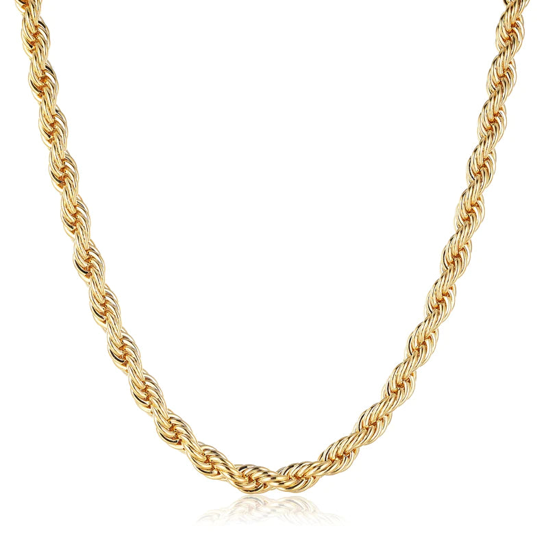 9ct 8MM GOLD ROPE CHAIN NECKLACE