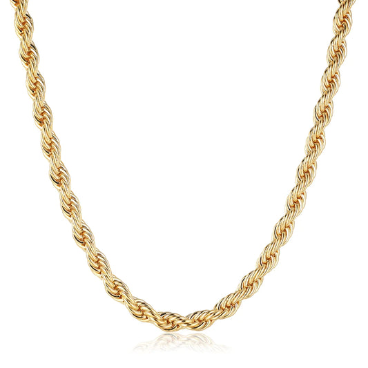 9ct 8MM GOLD ROPE CHAIN NECKLACE