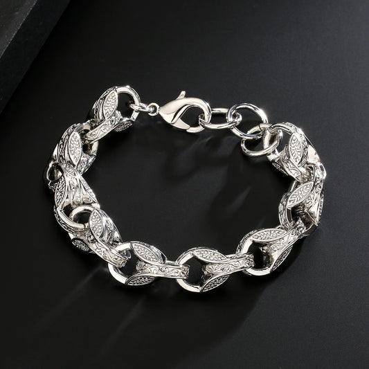 SILVER XXL 15MM 3D TULIP BRACELET