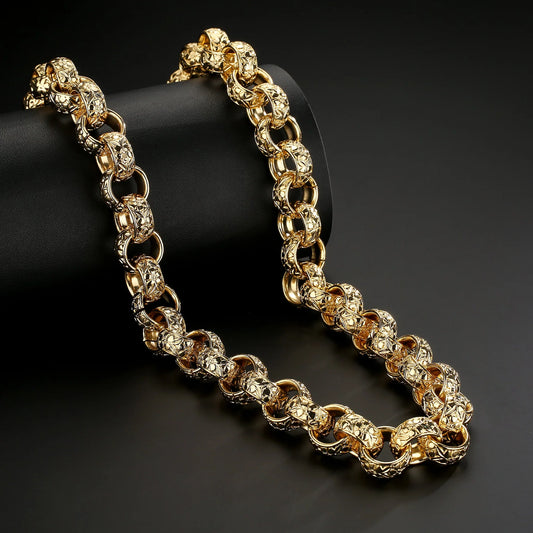 20MM GOLD XXL ORNATE BELCHER CHAIN 28 INCH