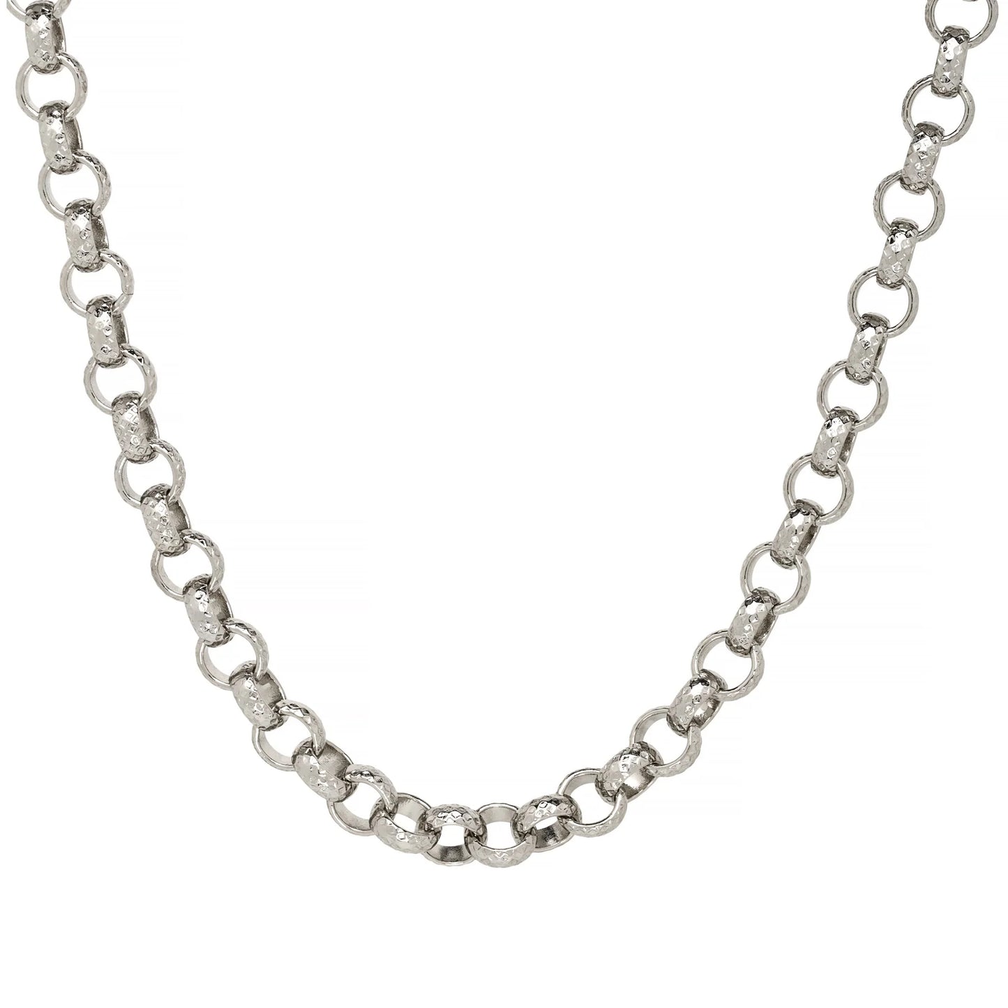 8MM SILVER DIAMOND CUT PATTERN BELCHER CHAIN