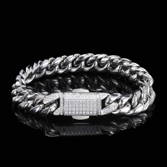 KAJewels SILVER Cuban Stainless Steel Bracelet