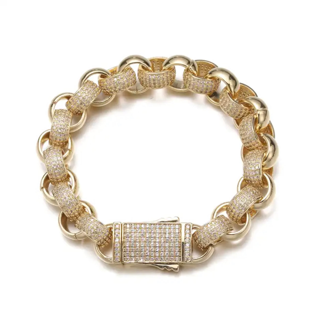 18K Gold/Silver ICED Belcher Bracelet Plated