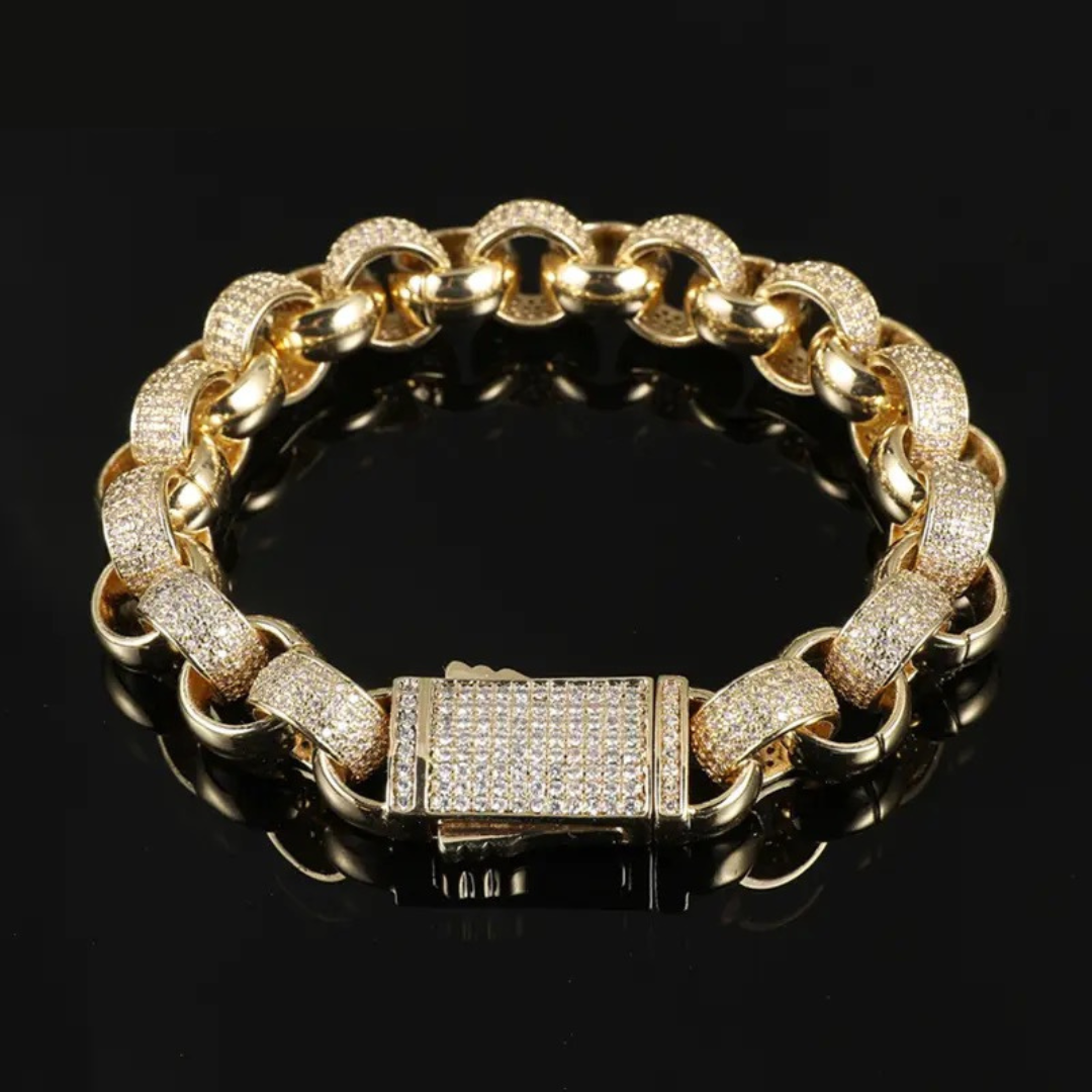 18K Gold/Silver ICED Belcher Bracelet Plated